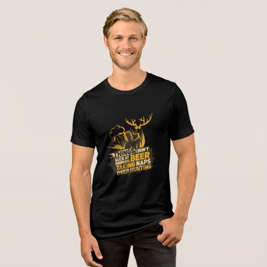Hirschjagd Trinksprudel Tri-Blend Shirt (Vorderseite voll)