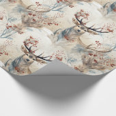 Hirschjagd Weihnachtsantler Geschenkpapier (Ecke)