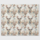 Hirschjagd Weihnachtsantler Geschenkpapier (Flach)