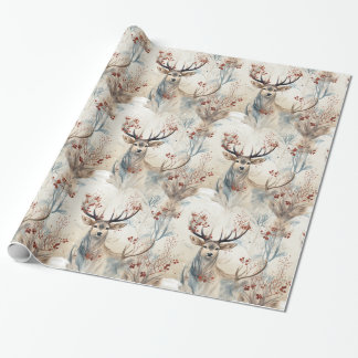 Hirschjagd Weihnachtsantler Geschenkpapier