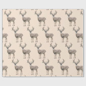 Hirschjagd Weihnachtsantler Geschenkpapier (Flach)