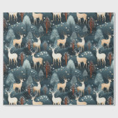 Hirschjagd Weihnachtsantler Geschenkpapier (Flach)