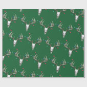 Hirschjagd Weihnachtsleuchten in Antlers Wrapping Geschenkpapier (Flach)