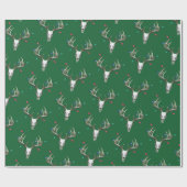 Hirschjagd Weihnachtsleuchten in Antlers Wrapping Geschenkpapier (Flach)