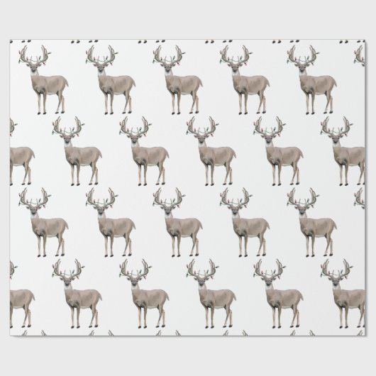Hirschjagd Weihnachtsmänner Wrapping Paper Geschenkpapier (Flach)