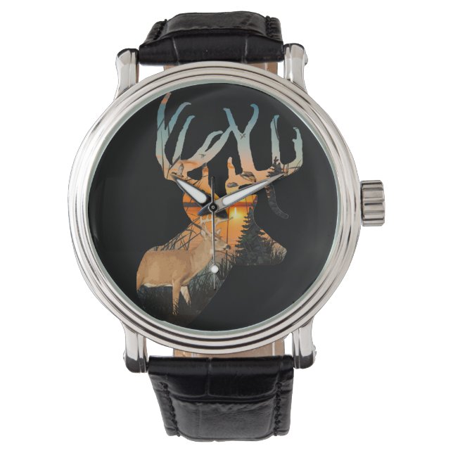 Hirschjagd, Whitetail Buck Armbanduhr (Vorderseite)