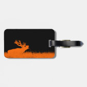 Hirschjagdlandschaft Orangenfarben Silhouette Gepäckanhänger (Rückseite horizontal)