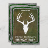 Hirschjagdschädel Einladung (Vorne/Hinten)
