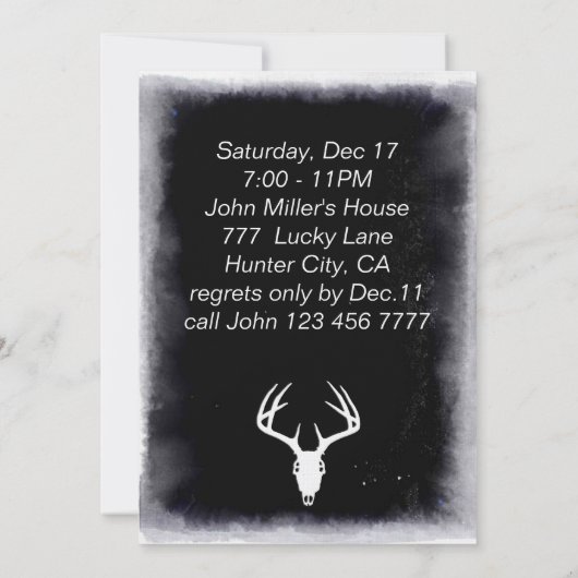Hirschjagdschädel Einladung (Rückseite)