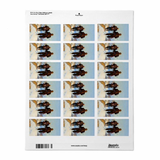 Hirschjäger, 1924 von Newell Convers Wyeth Adressaufkleber (Vorne)