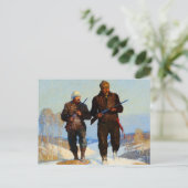 Hirschjäger, 1924 von Newell Convers Wyeth Postkarte (Stehend Vorderseite)