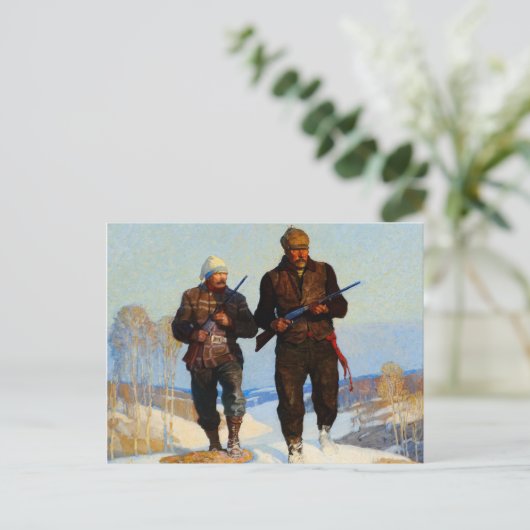 Hirschjäger, 1924 von Newell Convers Wyeth Postkarte (Stehend Vorderseite)