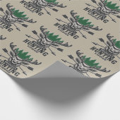 Hirschjäger ADD NAME Bow Hunting Lodge Hütte Geschenkpapier (Ecke)