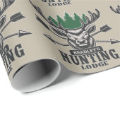Hirschjäger ADD NAME Bow Hunting Lodge Hütte Geschenkpapier (Rolleneckpunkt)