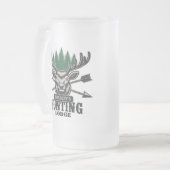 Hirschjäger ADD NAME Bow Hunting Lodge Hütte  Mattglas Bierglas (Vorderseite Links)