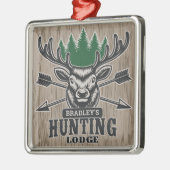 Hirschjäger ADD NAME Bow Hunting Lodge Hütte Ornament Aus Metall (Links)