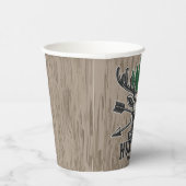 Hirschjäger ADD NAME Bow Hunting Lodge Hütte Pappbecher (Rechts)