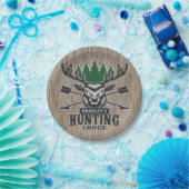 Hirschjäger ADD NAME Bow Hunting Lodge Hütte Pappteller (Party)