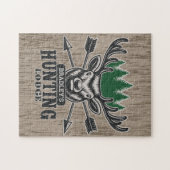 Hirschjäger ADD NAME Bow Hunting Lodge Hütte Puzzle (Horizontal)