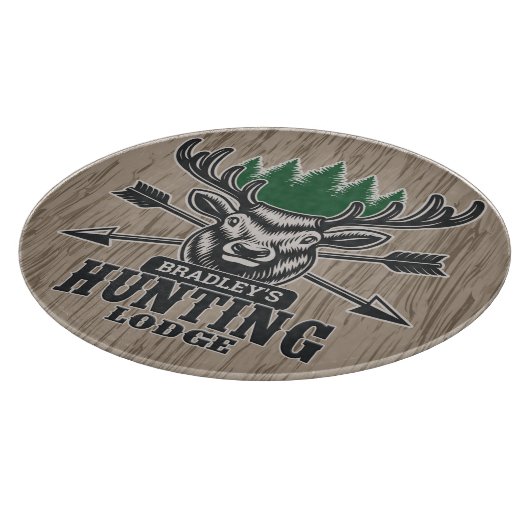 Hirschjäger ADD NAME Bow Hunting Lodge Hütte Schneidebrett (Ecke)