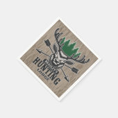 Hirschjäger ADD NAME Bow Hunting Lodge Hütte Serviette (Ecke)