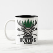Hirschjäger ADD NAME Bow Hunting Lodge Hütte Zweifarbige Tasse (Links)