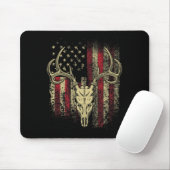 Hirschjäger auf amerikanischer Flagge Mousepad (Mit Mouse)