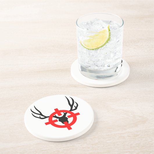 Hirschjäger - Bullseye Sandstein Untersetzer (Seite)