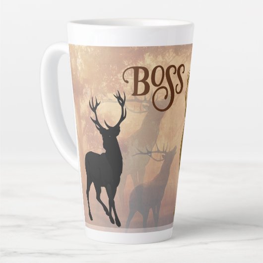 Hirschjäger-Geweih-Name-Vorlage-Tasse Milchtasse (Linke Ecke)