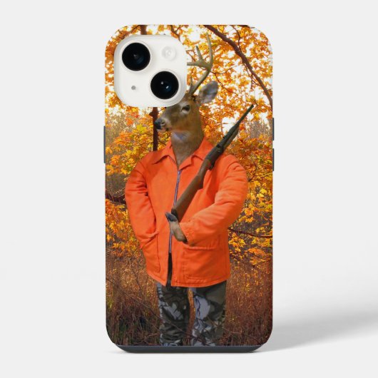 Hirschjäger im Wald iPhone Hülle (Rückseite)