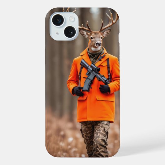 Hirschjäger mit Gewehr iPhone Hülle (Rückseite)