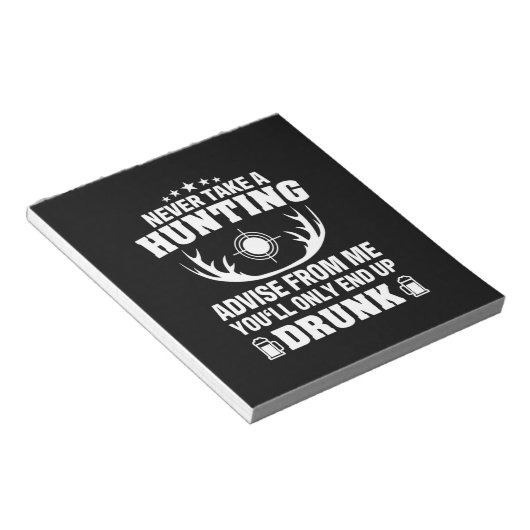 Hirschjäger trinken notizblock (angewinkelt)