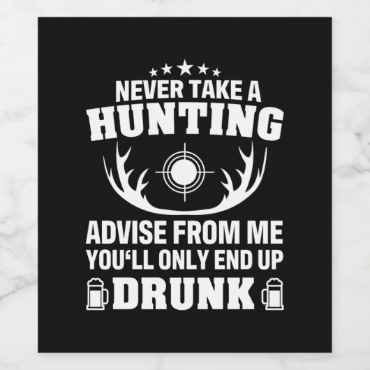 Hirschjäger trinken weinetikett (Einzelnes Label)