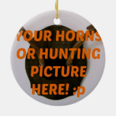 Hirschjägerjagd Weihnachten hinzufügen Keramikornament (Hinten)