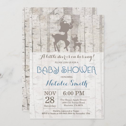 Hirschjunge Einladung zur Rustikalen Waldlandschaf (Vorne/Hinten)