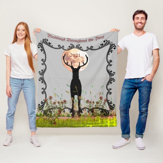 Hirschkabine individuell anpassbar 2022 Wirbel Fleecedecke (Beispiel)