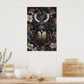 Hirschkäfer-Blumenprint, Dark Academia Poster (Küche)