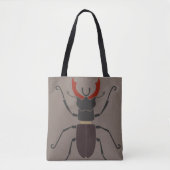 Hirschkäfer Bold Minimalist Insekt Tasche (Vorderseite)