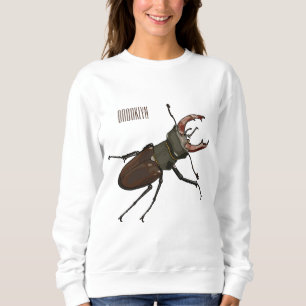 Hirschkäfer Cartoon-Illustration Sweatshirt