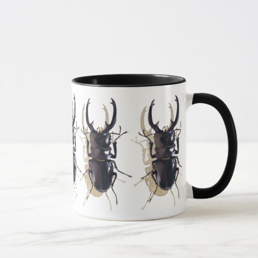 "Hirschkäfer" Insekten-Aquarell-Kunst Tasse (Rechts)
