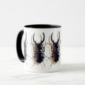 "Hirschkäfer" Insekten-Aquarell-Kunst Tasse (Vorderseite Links)