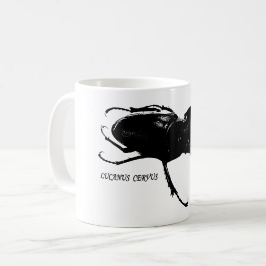Hirschkäfer Lucanus cervus tierisches Design Kaffeetasse (Vorderseite Links)
