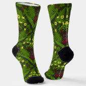 Hirschkäfer und Farne, grüne Blätter Socken (Gewinkelt)