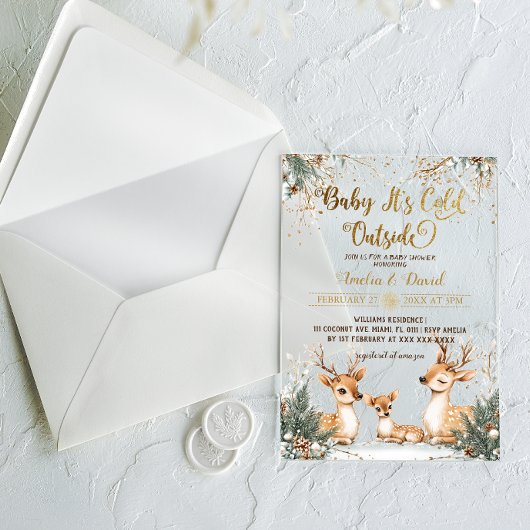 Hirschkälte im Freien Kinderdusche Acryleinladungen