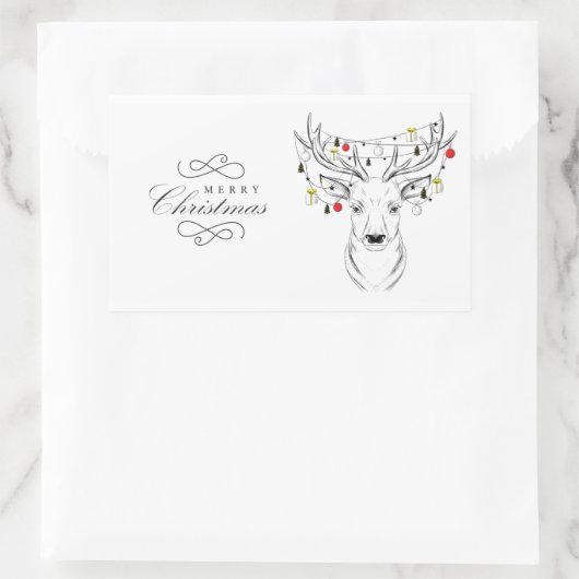 Hirschkerze Rechteckiger Aufkleber (Tasche)