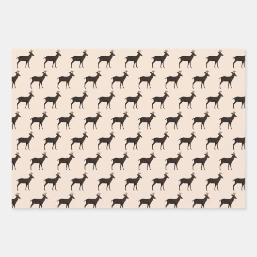 Hirschknochen Jumping Stehend Geschenkpapier Set (Vorderseite 3)