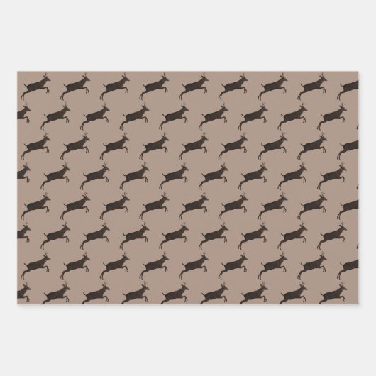 Hirschknochen Jumping Stehend Geschenkpapier Set (Vorderseite 2)