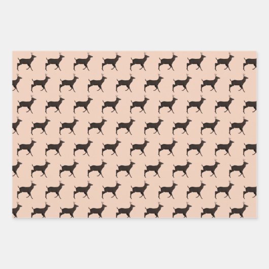 Hirschknochen Jumping Stehend Geschenkpapier Set (Vorderseite)