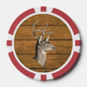 Hirschkopf auf Holz Poker Chip (Vorderseite)