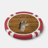 Hirschkopf auf Holz Poker Chip (Einzeln)